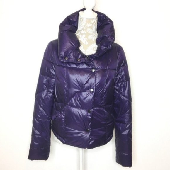 Kenneth Cole Jackets & Blazers - KENNETH COLE ASYMMETRICAL PUFFER JACKET XS Purple
